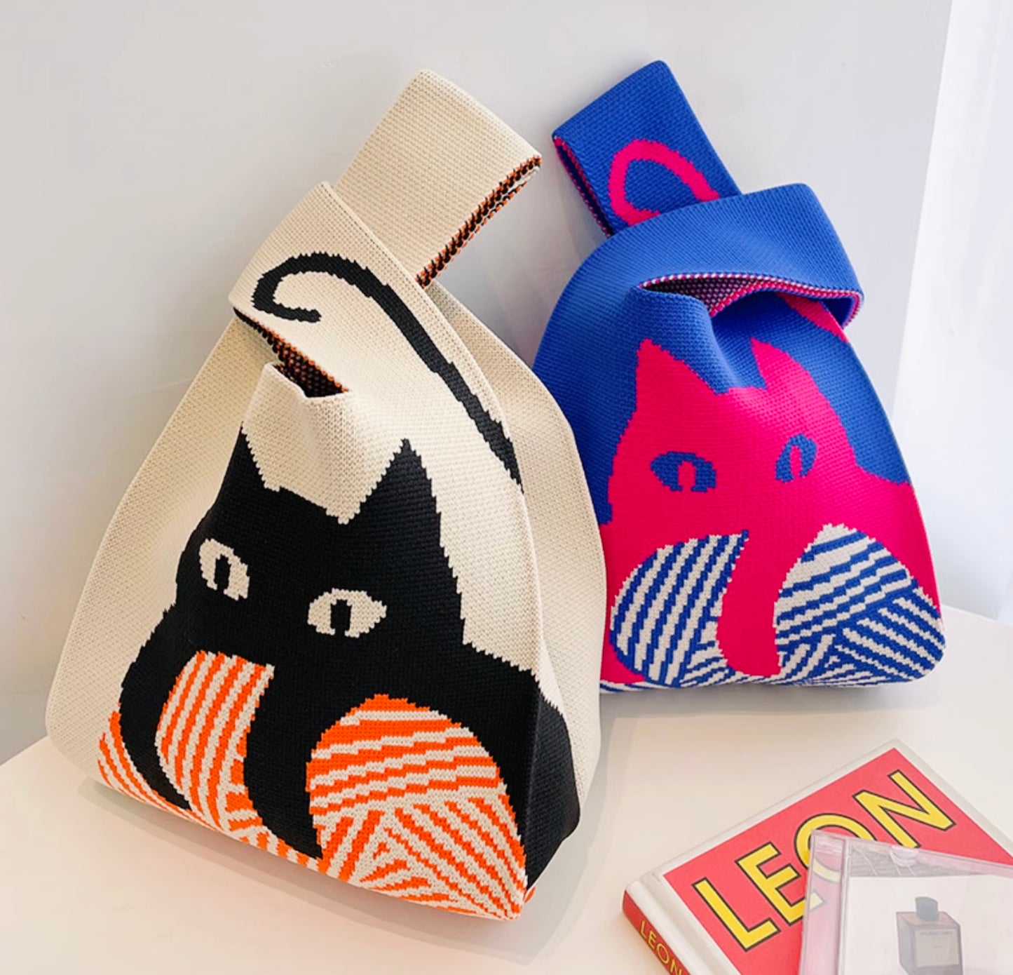 Cat & Yarn Handbag