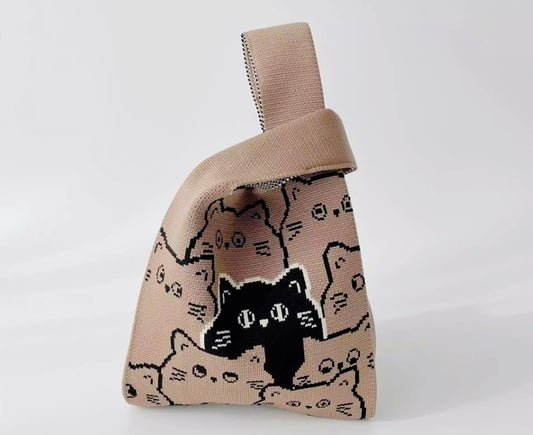 Cat Knit Handbag